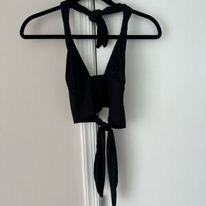 Elegant Black Halter Top